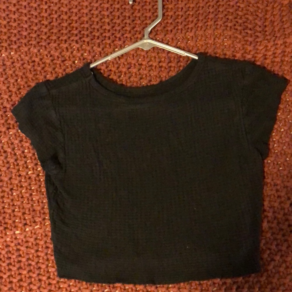 pacsun cropped waffle t-shirt size medium